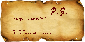 Papp Zdenkó névjegykártya